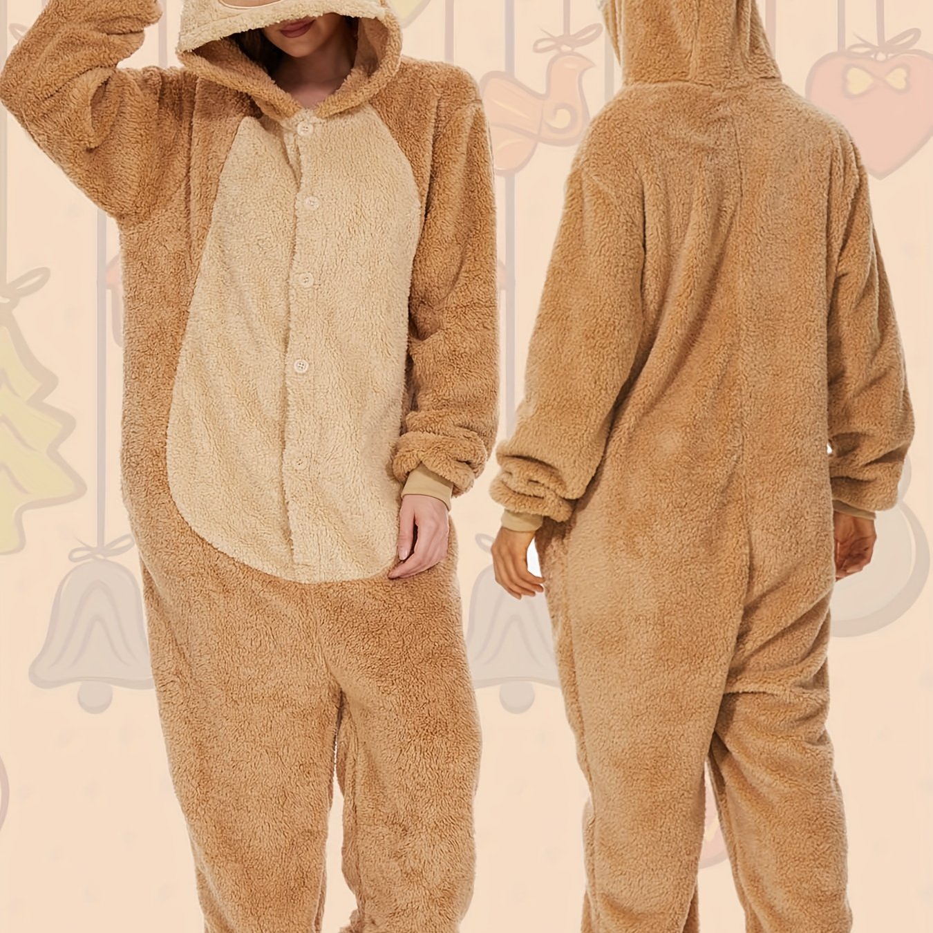 Cute Panda Fuzzy Hooded JKigurumi Onesie - Image 3