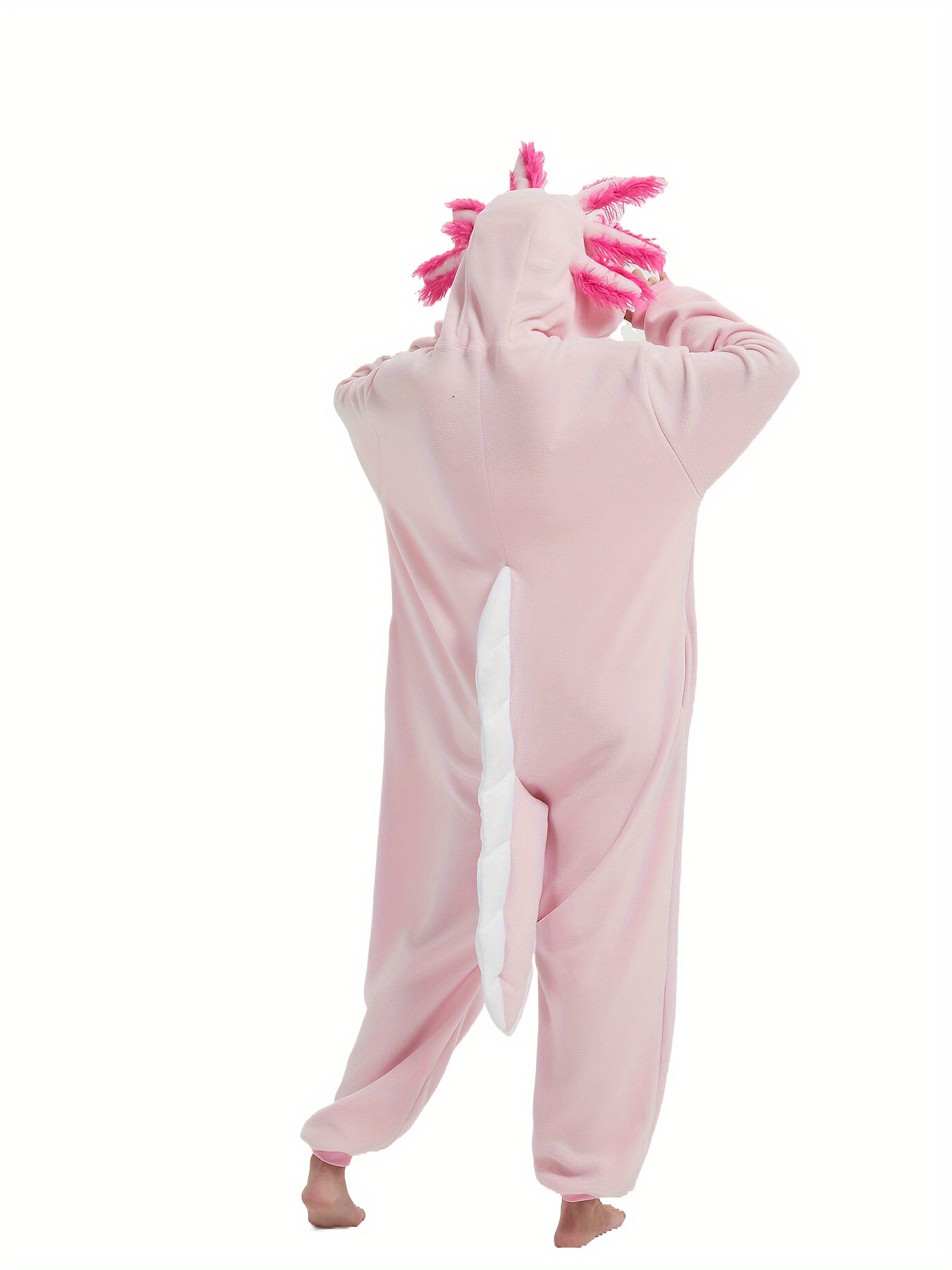 Cartoon Salamander Fuzzy Hooded Kigurumi Onesie - Image 4