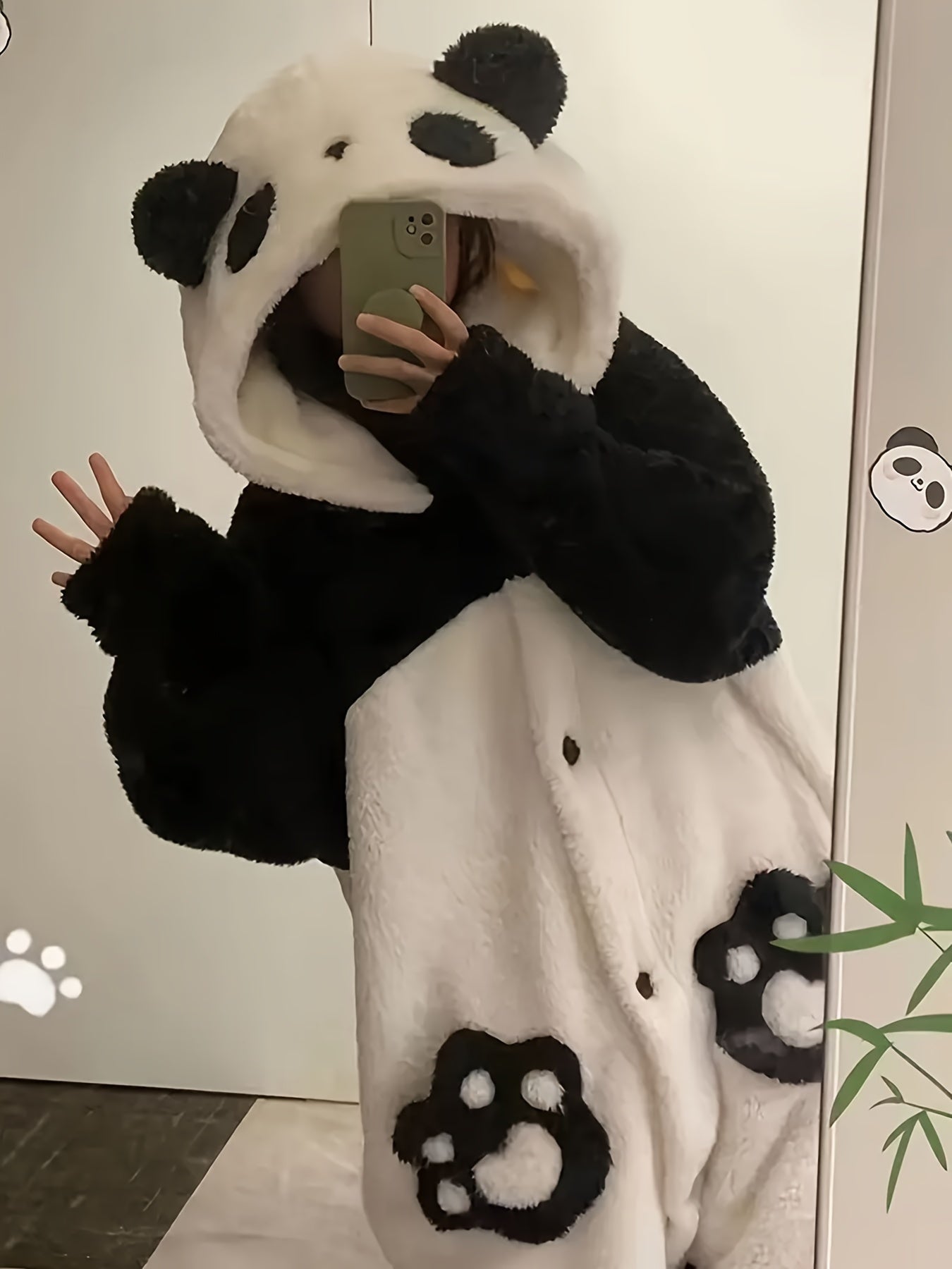 Adorable Plush Panda Kigurumi Onesie - Image 4