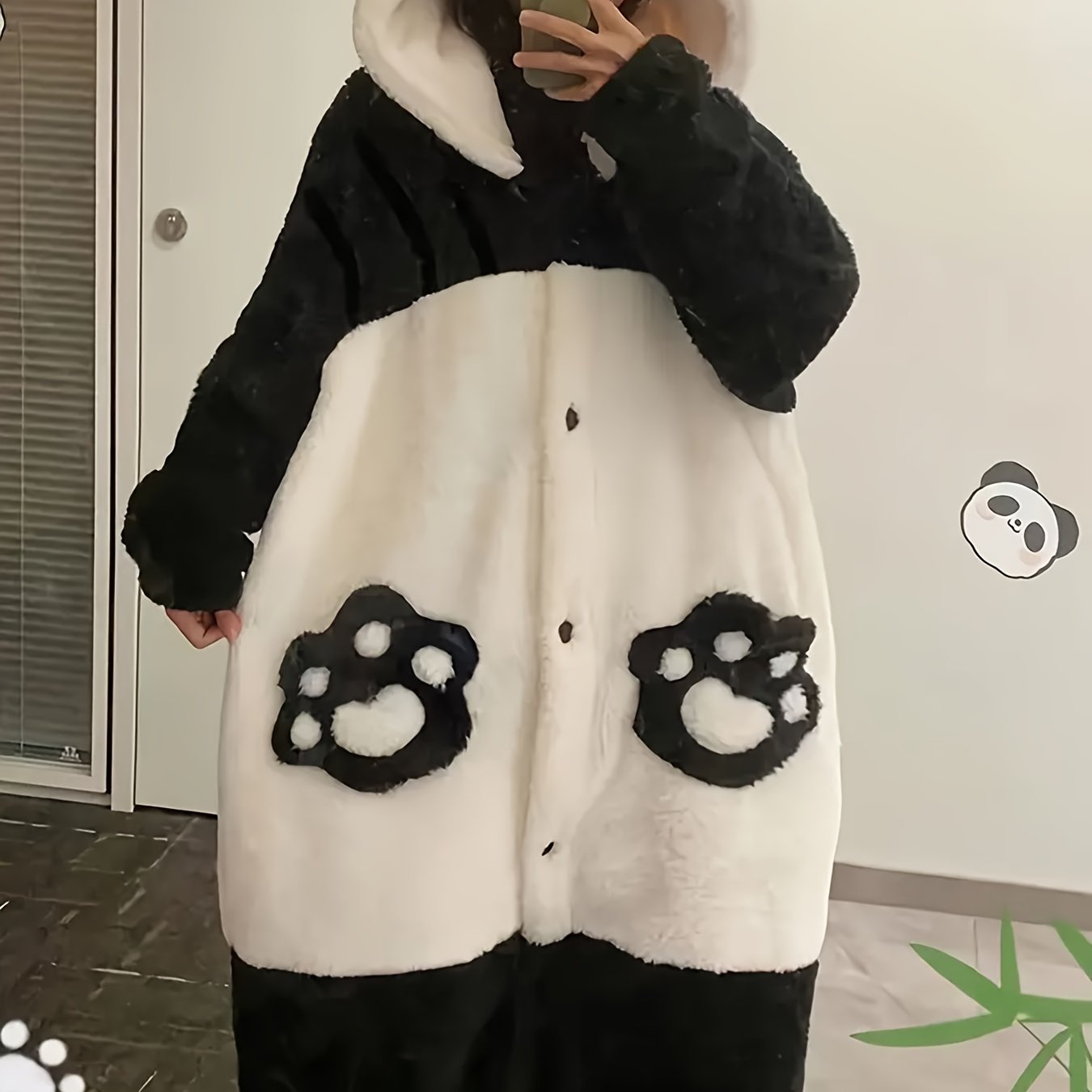 Adorable Plush Panda Kigurumi Onesie - Image 2