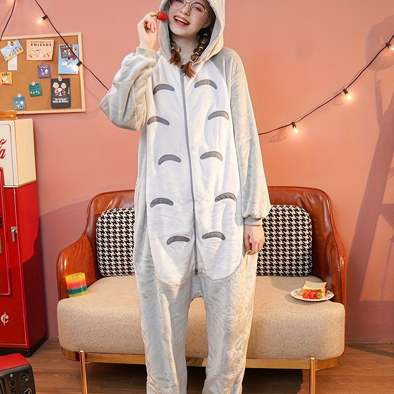 Cute Cartoon Thick Fuzzy Kigurumi Onesie - Image 2