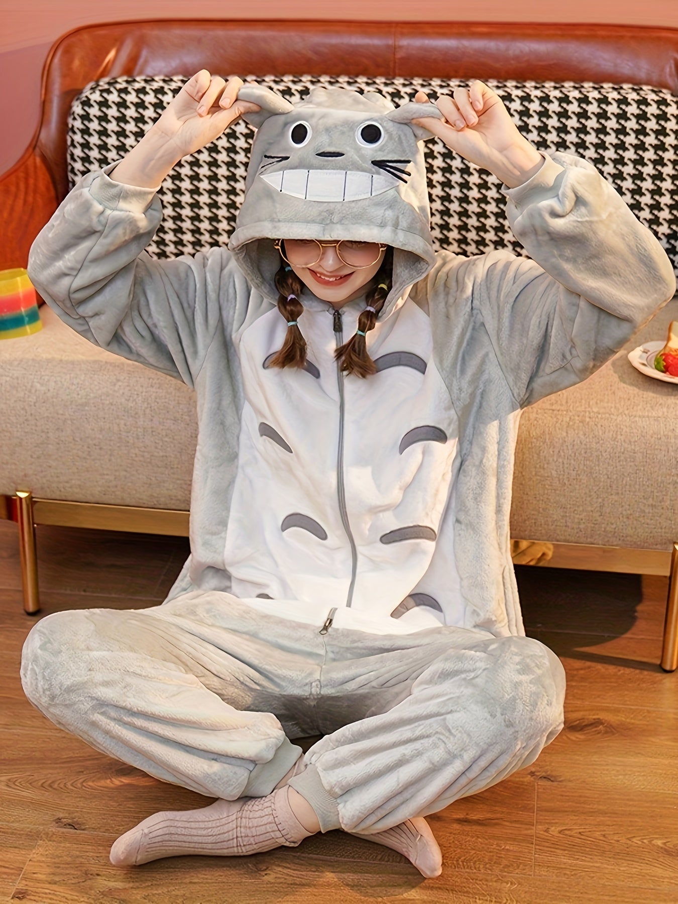 Cute Cartoon Thick Fuzzy Kigurumi Onesie - Image 8