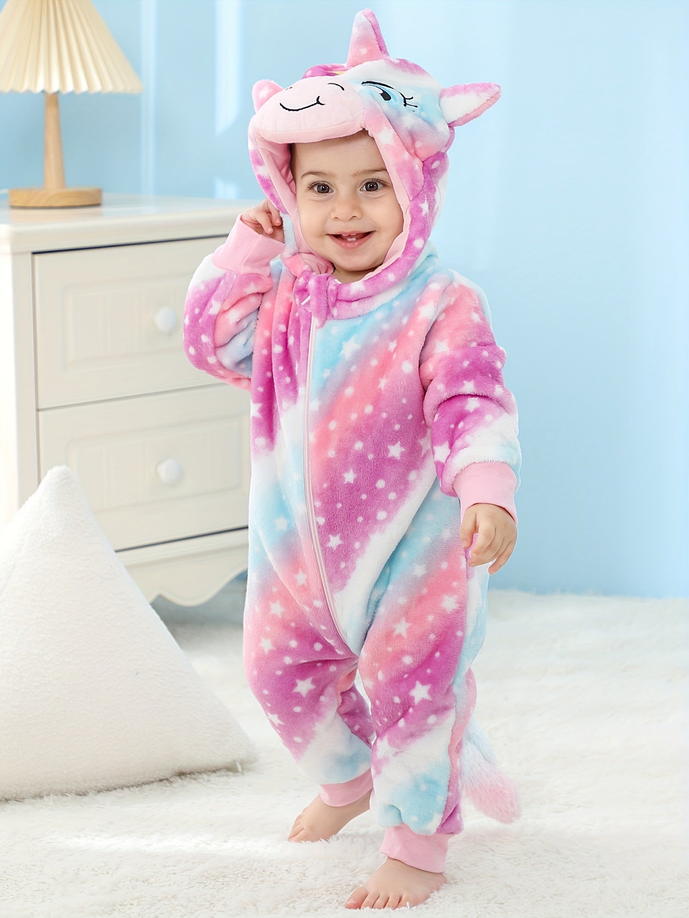 Super Cute Unisex Baby Hooded Animal Kigurumi Onesie - Image 3