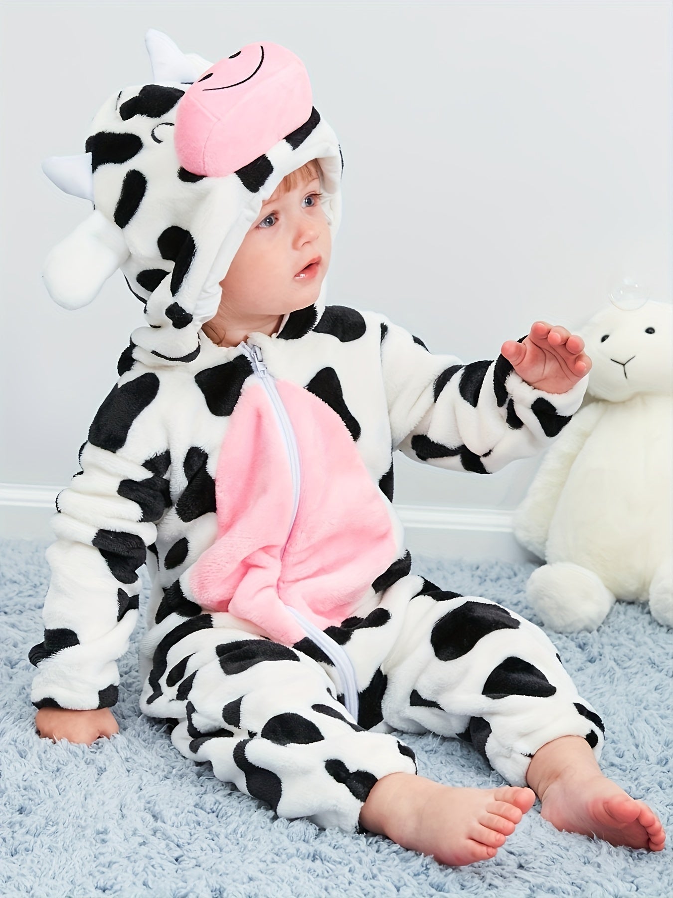 Adorable Cow Pattern Furry Kigurumi Onesie