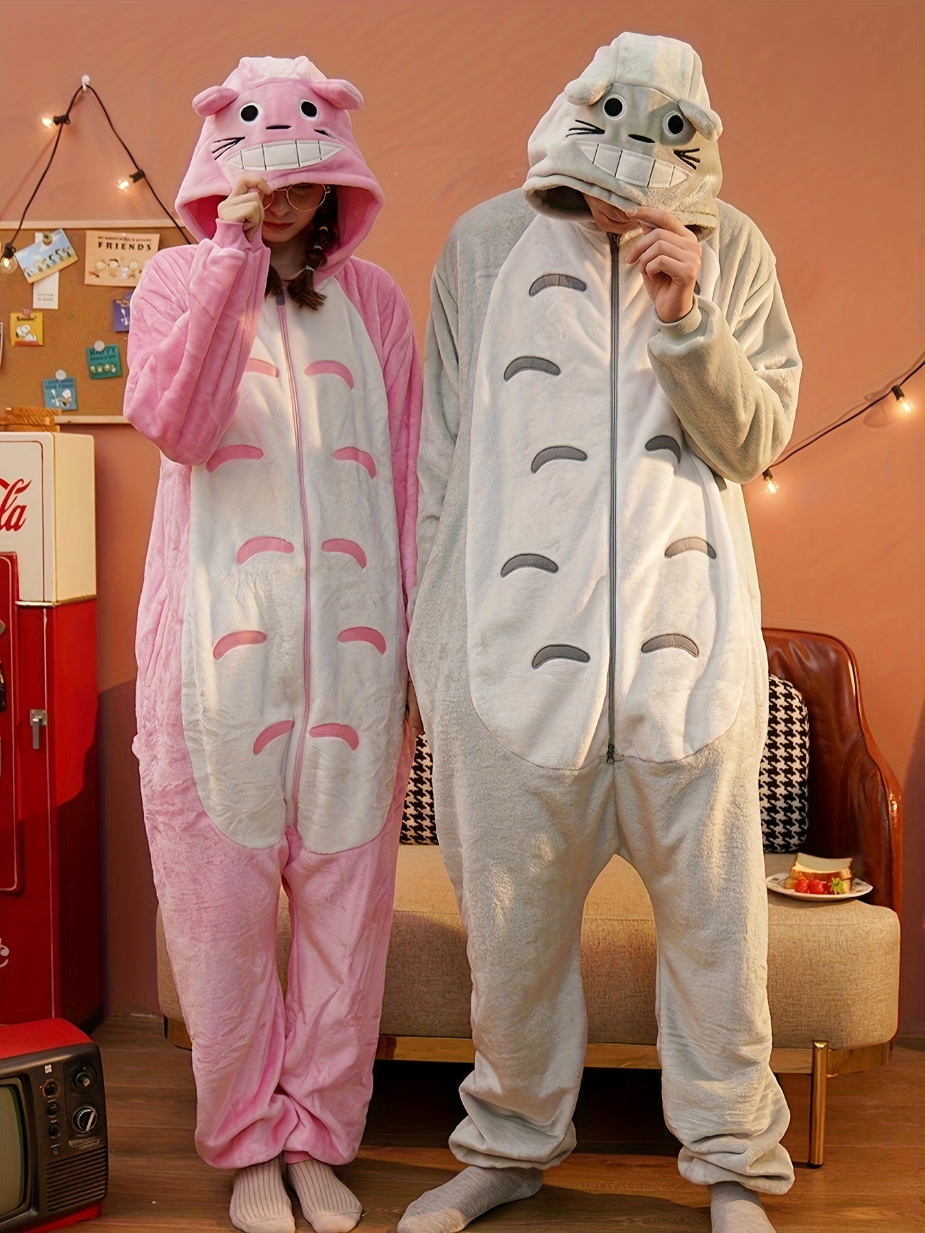 Cute Cartoon Thick Fuzzy Kigurumi Onesie - Image 5