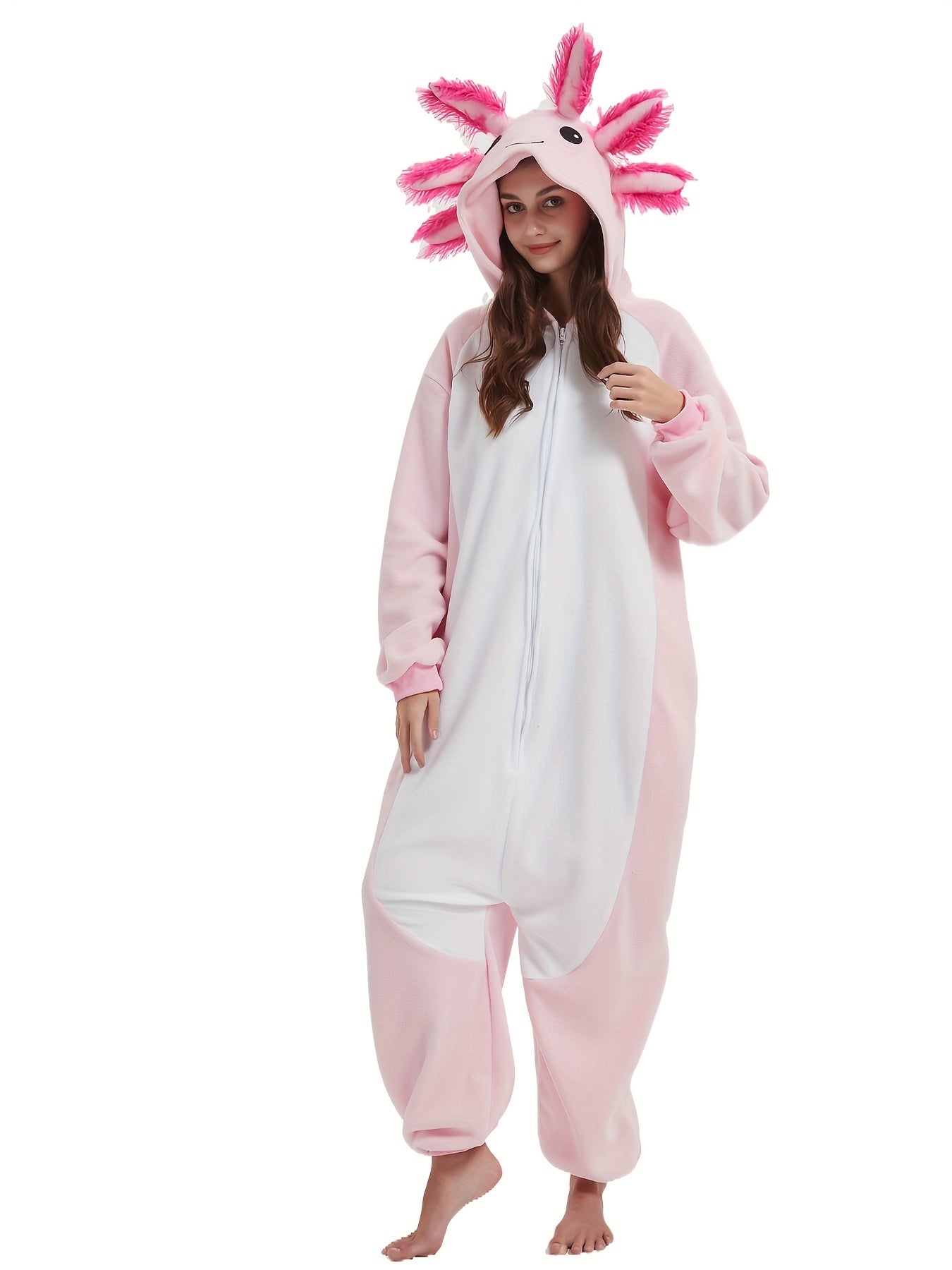 Cartoon Salamander Fuzzy Hooded Kigurumi Onesie