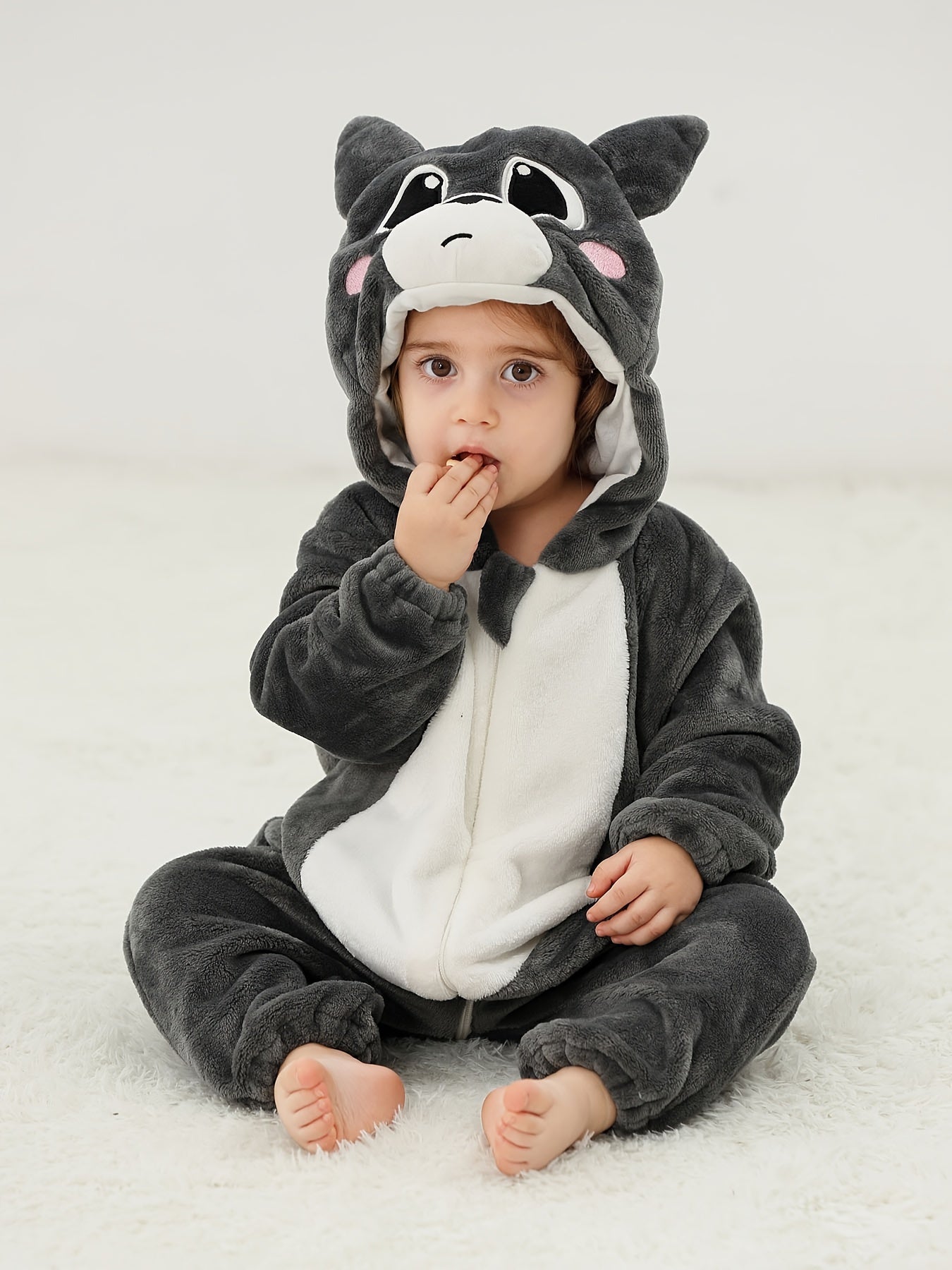 Baby Boys Cute Cartoon Raccoon Kigurumi Onesie - Image 3