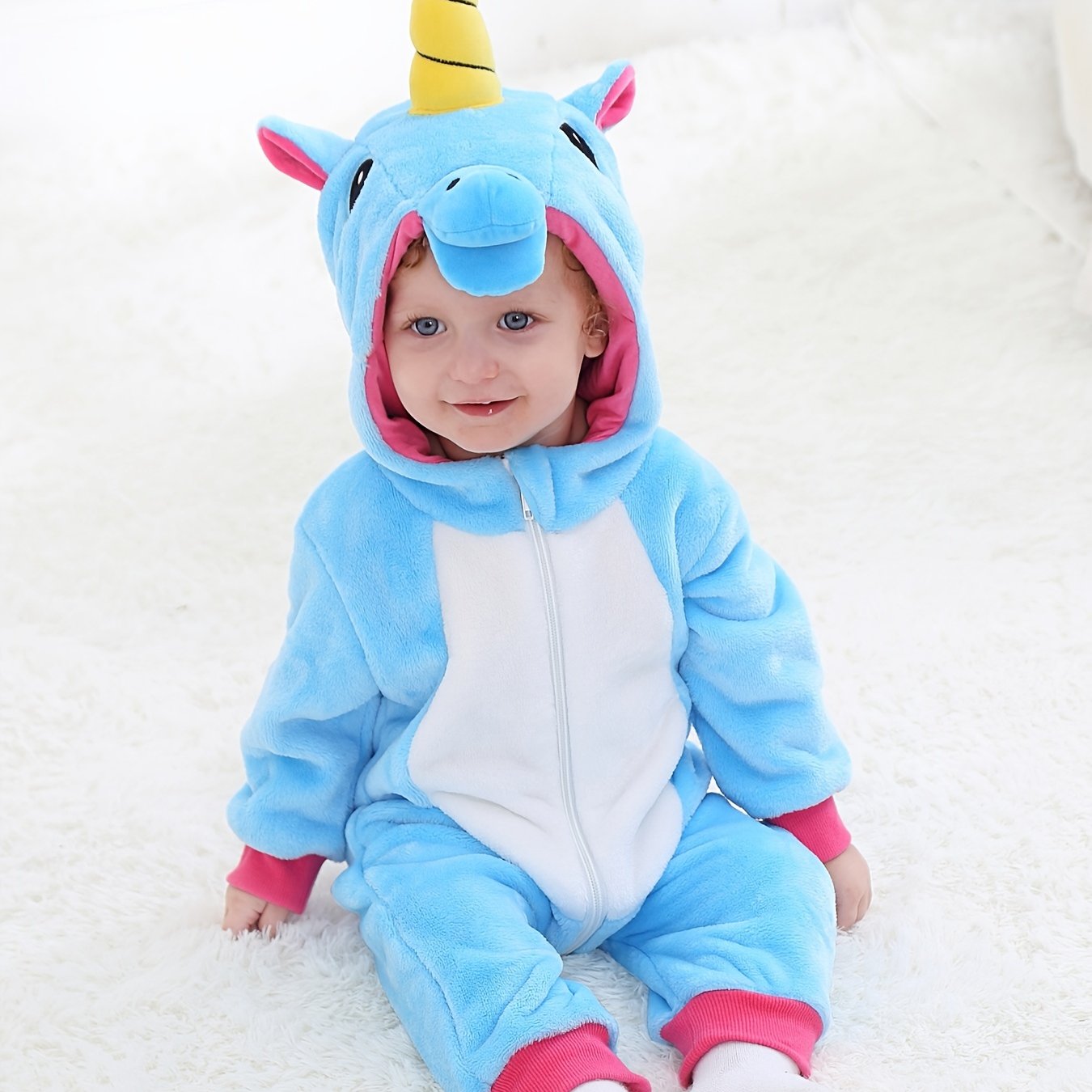 Unisex Babys Cozy Animal Print Kigurumi Onesie - Image 8