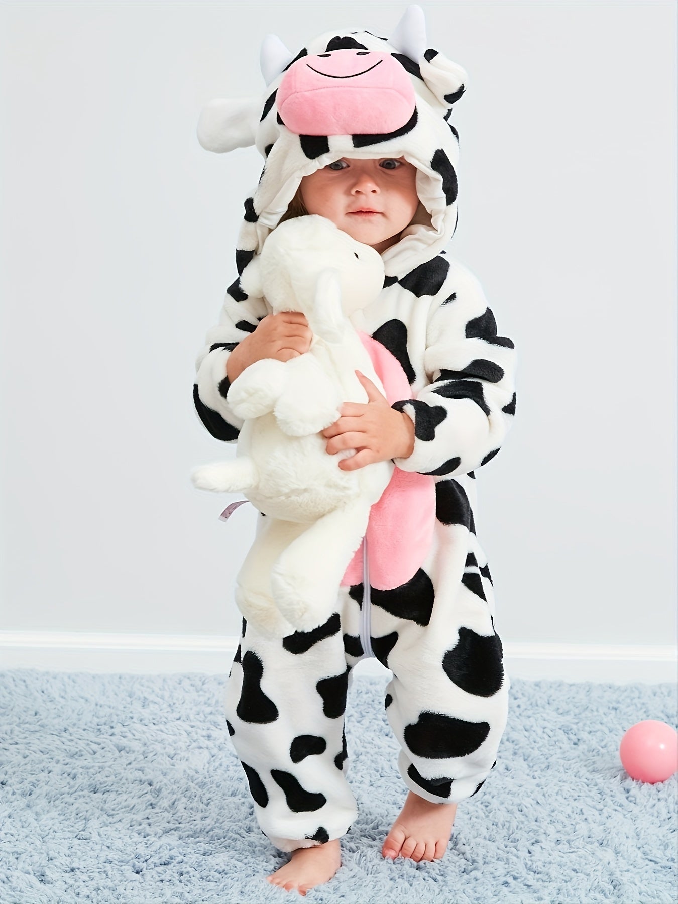 Adorable Cow Pattern Furry Kigurumi Onesie - Image 3