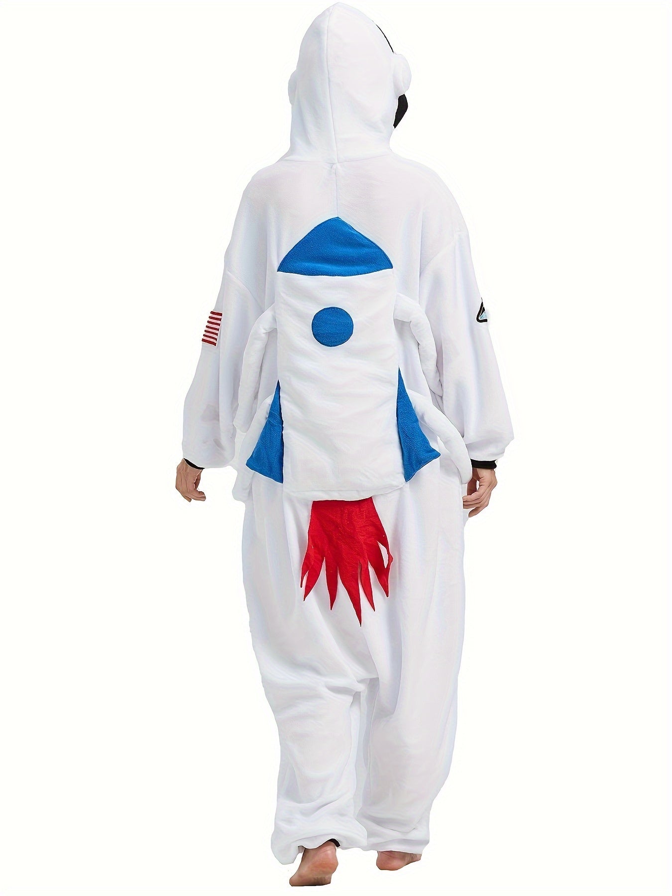 Cartoon Astronaut Fuzzy Hooded Kigurumi Onesie - Image 4