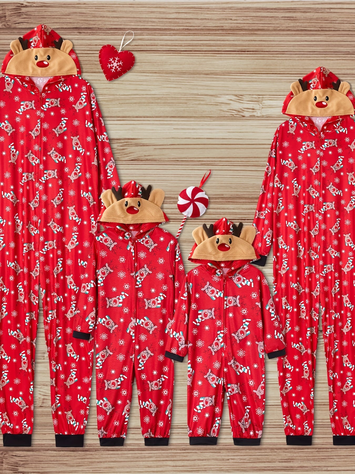 PatPat Christmas Family Matching Party Cute Kigurumi Onesie - Image 3