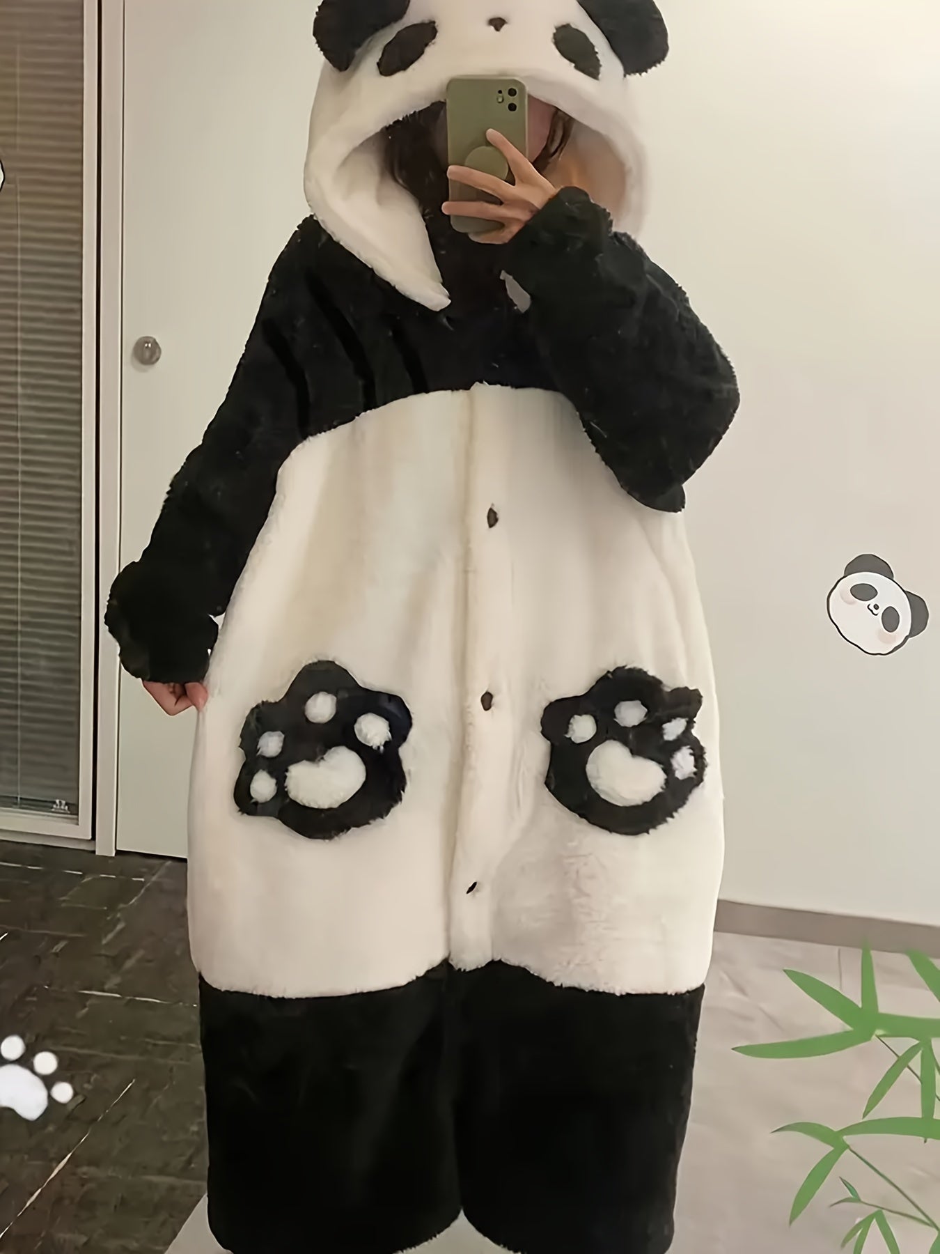 Adorable Plush Panda Kigurumi Onesie - Image 3