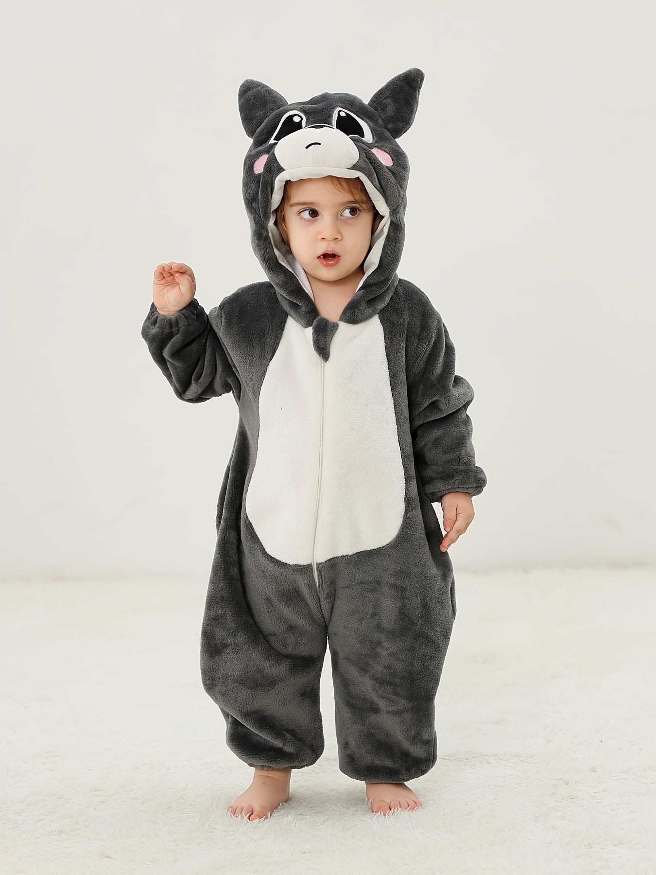 Baby Boys Cute Cartoon Raccoon Kigurumi Onesie - Image 5