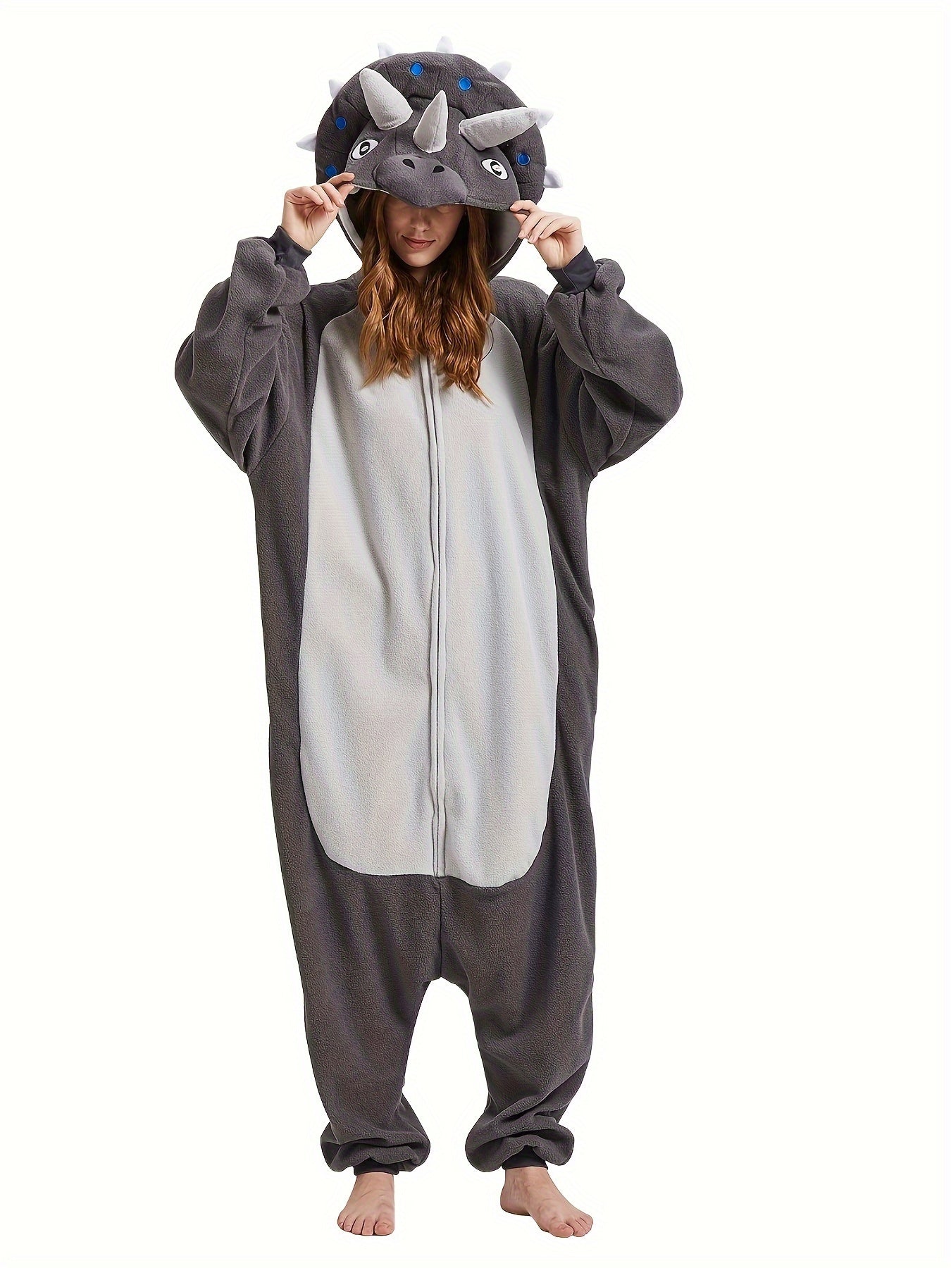 Unisex Adult Triceratops Kigurumi Onesie - Image 3