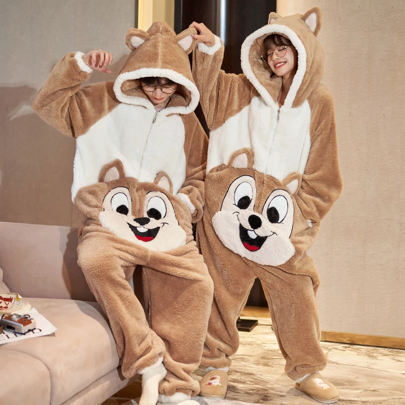 Winter Couples Pajamas Jumpsuits Kigurumi Onesie - Image 4