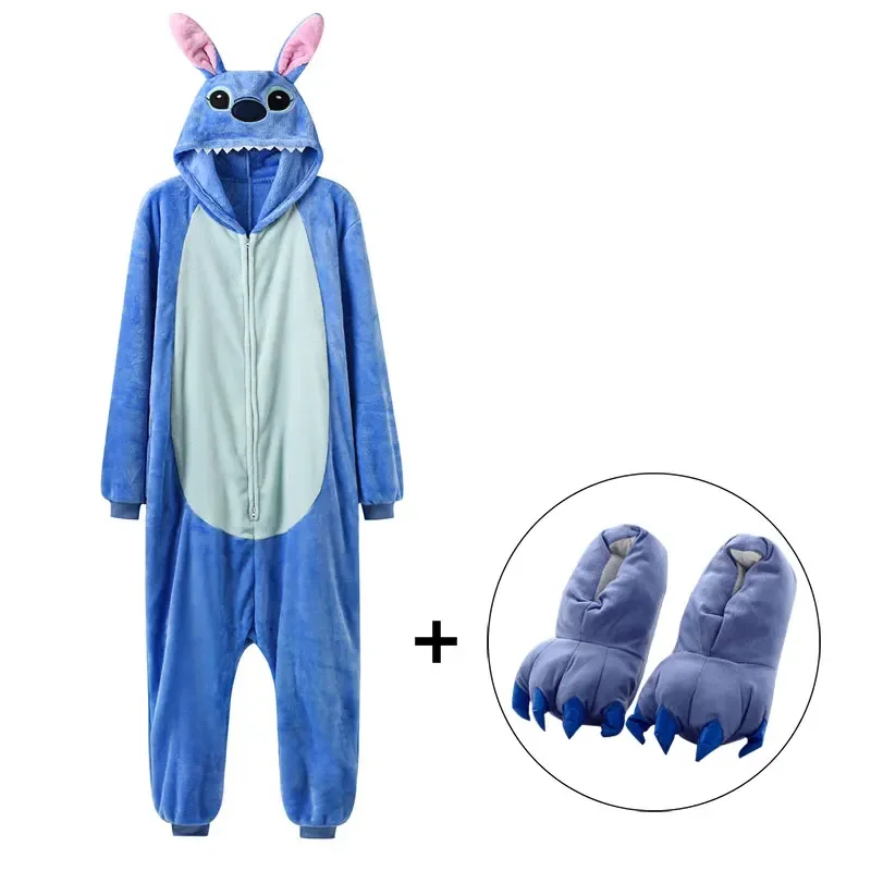 kf Sfc12edd4aeac44ef8ad6fc265e578067o Unisex Zipper Onesie Blue Pajama Animal Kigurumis Women Winter Warm Sleep Suit Couple Overall Soft Flannel - Kigurumi UK Shop